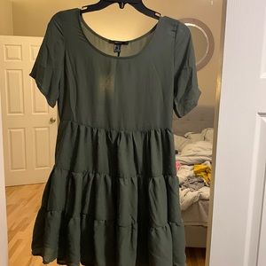 Green tunic dress from forever 21, work three times